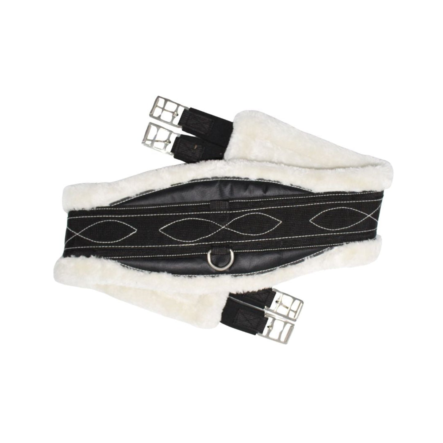 Proseries Girths Black on White Fleece